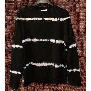Ninety Percent Organic Cotton Tie Dye Long Sleeve Tee Shirt Unisex Small Black